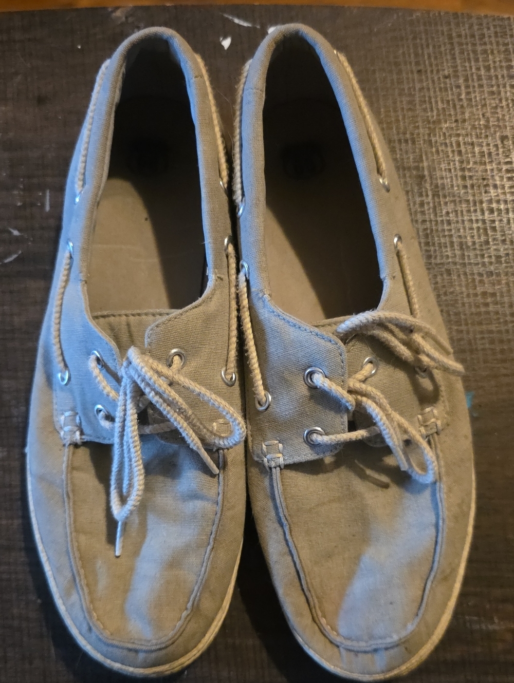 Vintage Route 66 Canvas Boat Shoes  Gray - Classic Lace-Up Style